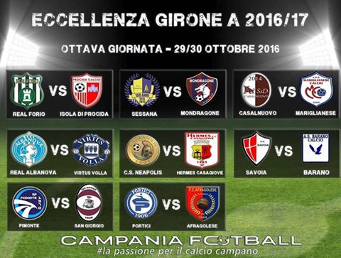Girone A di Eccellenza – L’anteprima dell’ottava giornata