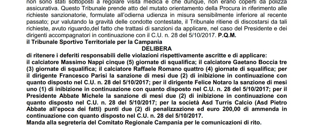 Serie D, Turris che batosta: arriva la penalizzazione per il club corallino