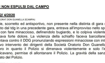 Allenatore squalificato entra negli spogliatoi e schiaffeggia l’arbitro: 18 mesi di squalifica!!!