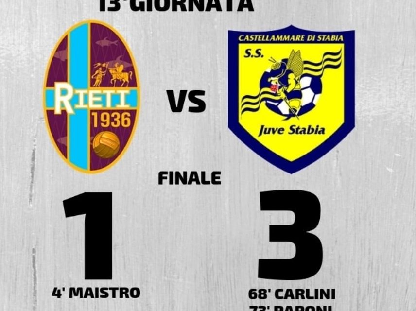 Rieti – Juve Stabia, la sintesi: in svantaggio, recupera e la chiude, la Juve Stabia vola sempre più in alto
