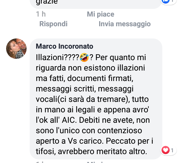 Incoronato contro il Casoria: vuole portare i viola in tribunale