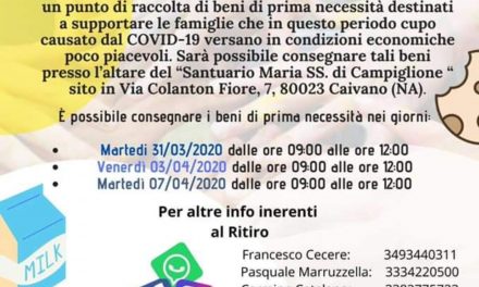 La Boys Caivanese scende in campo: raccolta di beni per il paese
