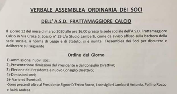 Frattese, tuona il Presidente Guarino: “Vie legali per chi calunnia la nuova società”