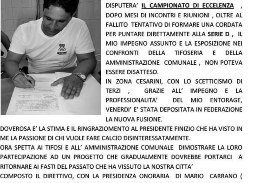 Cuciniello il salto che non ti aspetti: l’Assc Ercolanese in Eccellenza