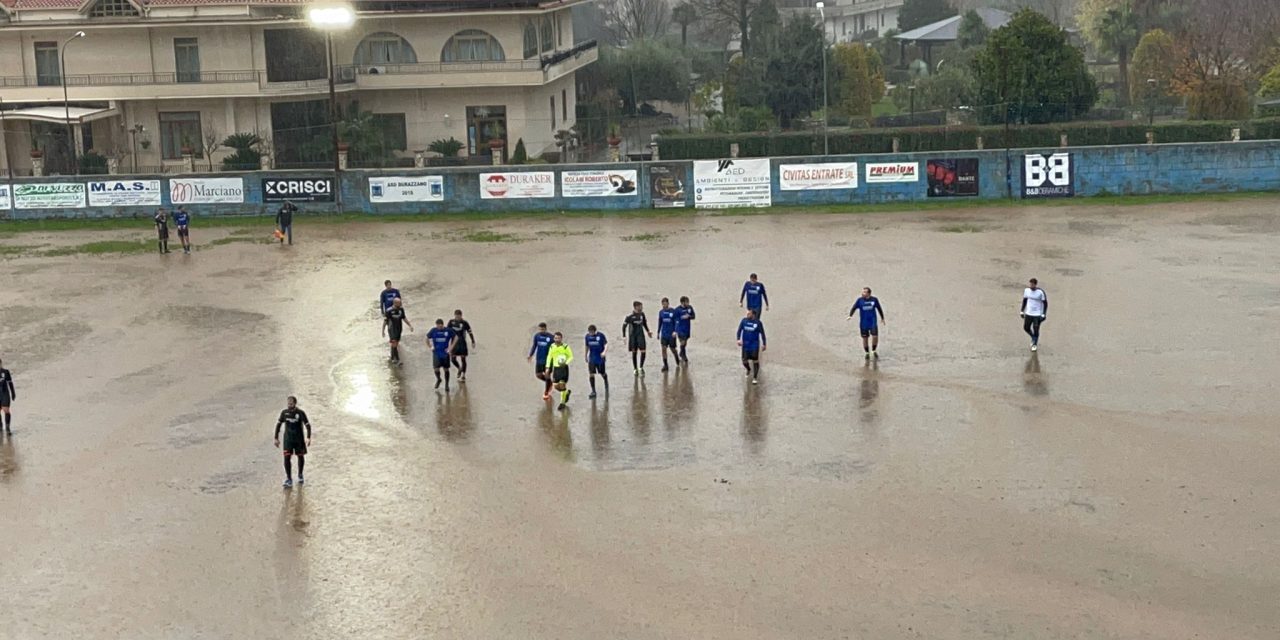 Tra Durazzano e San Nicola vince la pioggia: gara sospesa al 42′