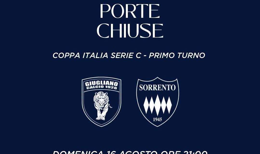 Giugliano, colpo di scena in Coppa Italia: porte chiuse per la sfida con il Sorrento