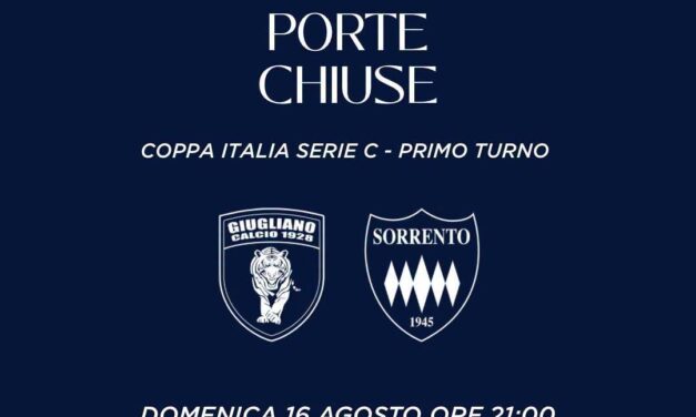 Giugliano, colpo di scena in Coppa Italia: porte chiuse per la sfida con il Sorrento